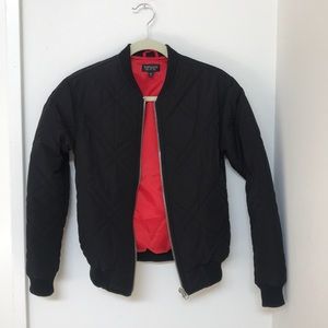 Topshop new quilted black bomber jacket